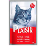 PLAISIR with Beef & Turkey- Влажный корм для кошек Плейзир с говядиной и индейкой